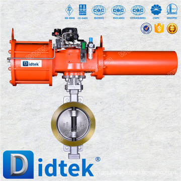 Didtek Triple Offset DN250 Stainless Steel Double Acting Pneumatic Actuator Butterfly Valve